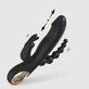 Vibrator din silicon Sexopolis Hugo Rabbit cu bile anale – Negru