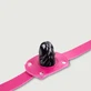 Leather Gag With Realistic Glossy Dildo - Pink