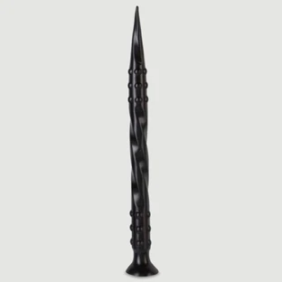 Dildo cu vârf ascuțit și răsucire, de adâncime redusă, 40 x 3 cm – Negru