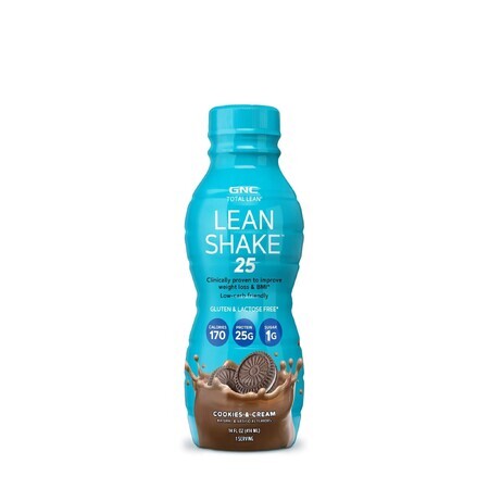 Gnc Total Lean Lean Shake 25, Batido de proteínas Rtd con crema sabor galleta, 414 Ml