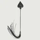 Cravache à pointe en forme de pelle, aspect cuir, 28 cm - Noir