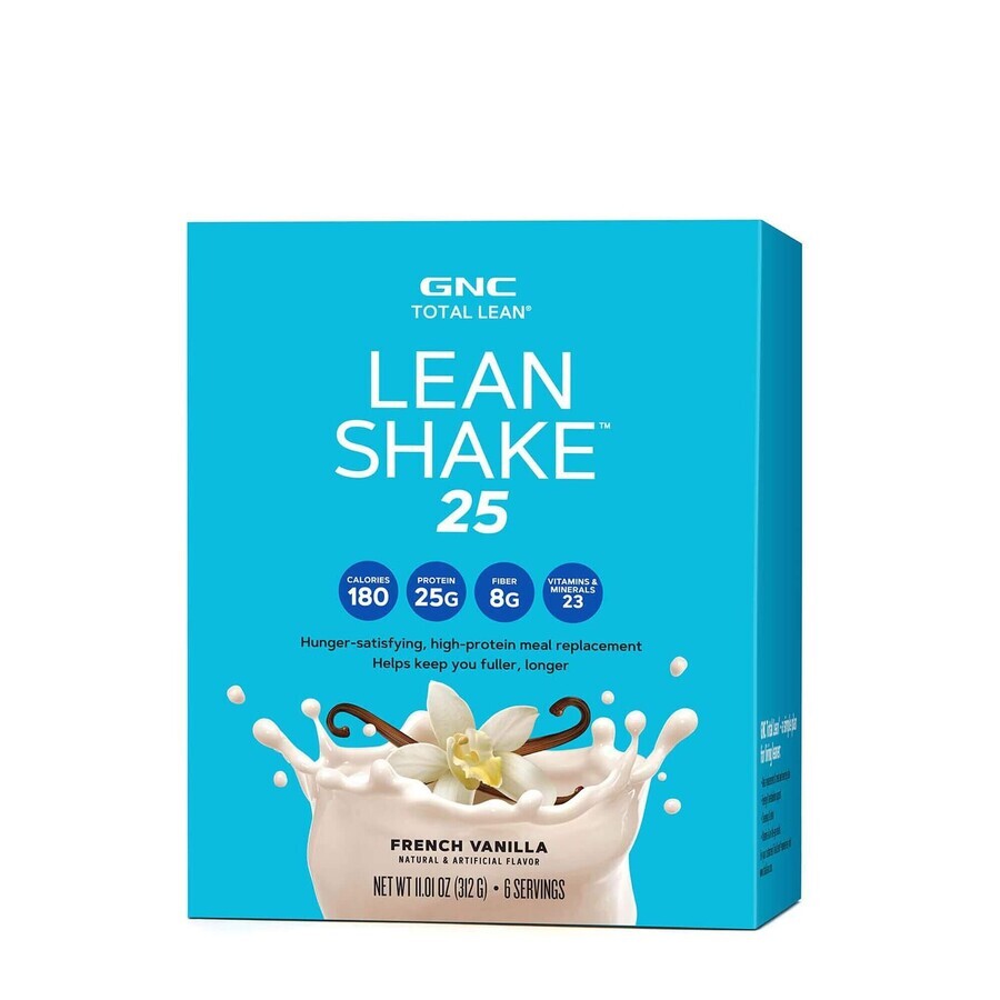 Gnc Total Lean Lean Shake 25, Batido de proteínas, sabor vainilla, 52 G