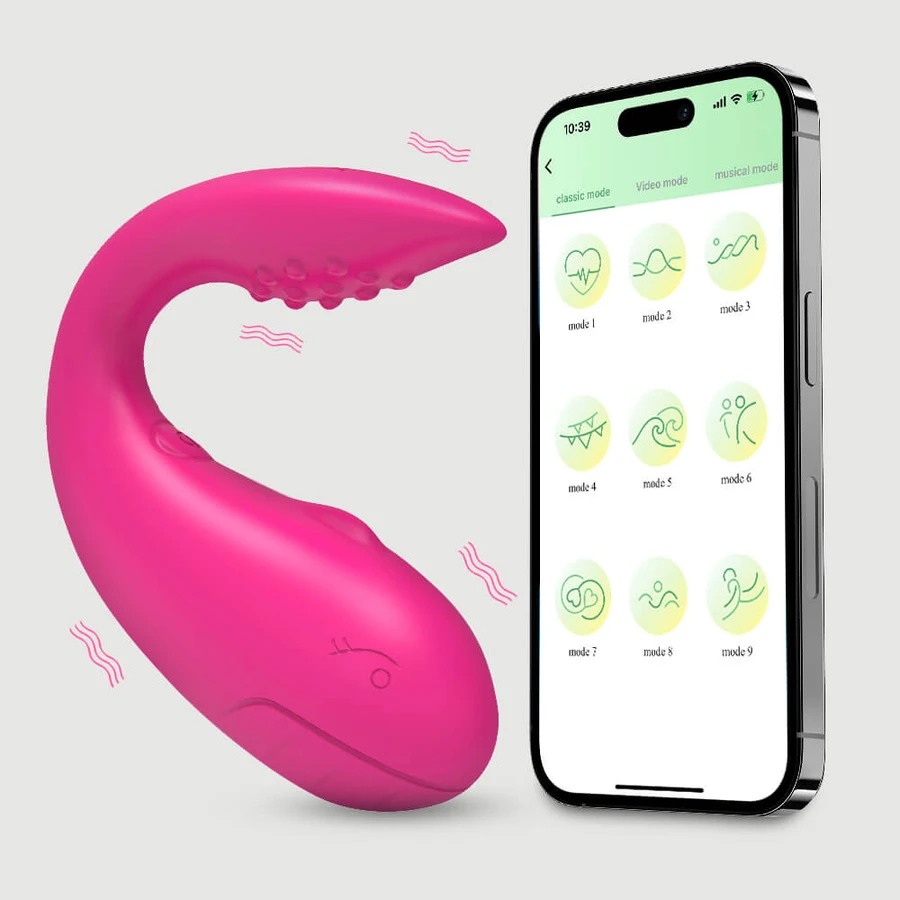 Vibratore in silicone di alta qualità Sexopolis Cleo controllabile tramite app - Rosa