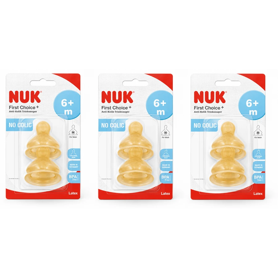 Tetina de goma NUK First Choice+ mediana, a partir de 6 meses, paquete de 6 unidades