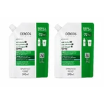 Shampoo antiforfora ecologico ricaricabile per capelli normali-grassi Dercos, 2x390 ml, Vichy