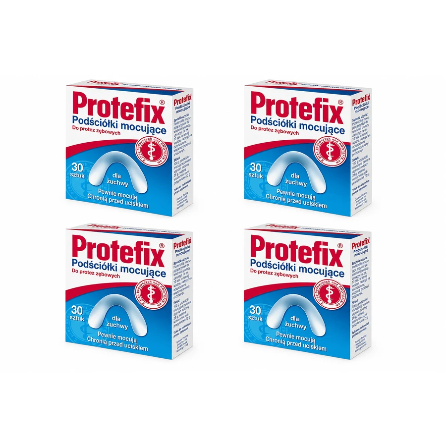 Feuilles adhésives Protefix pour prothèses dentaires, 4 x 30 pièces, blanches