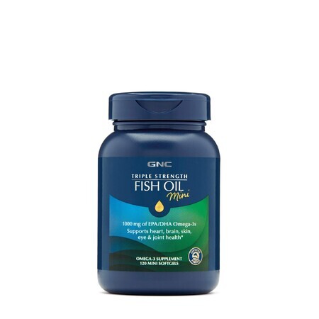 Gnc Triple Strength Fish Oil Mini, Fish Oil, 120 Cps