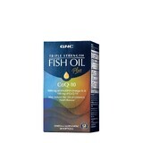 Gnc Triple Strength Fish Oil Plus Coq-10, Aceite de pescado más coenzima Q-10, 60 Cps