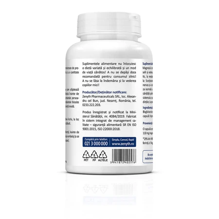 Magnesium Bisglycinate, 2x90 capsule, Zenyth