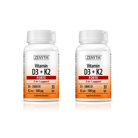 Vitamin D3 + K2 Forte, 2x30 Kapseln, Zenyth