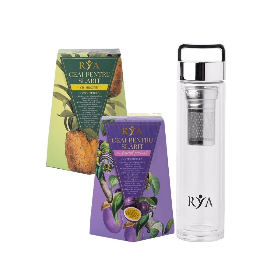 2 Paquetes de 2 cajas de té para el control del peso + infusor de doble pared