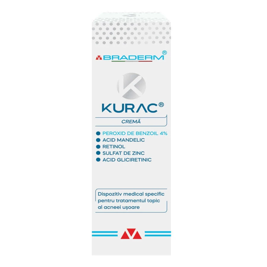 Kurac crema para el tratamiento del acné, 2x30 ml, Braderm