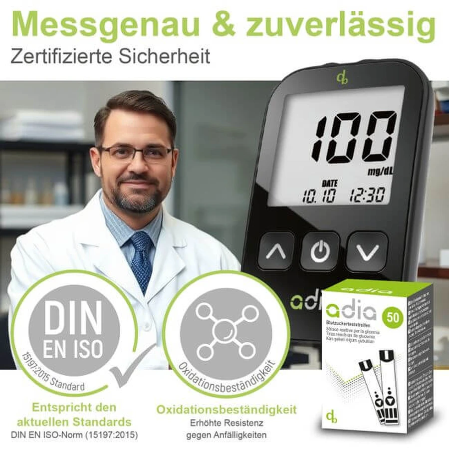 Paski do pomiaru poziomu glukozy we krwi Adia, 400 sztuk: ceny i cechy