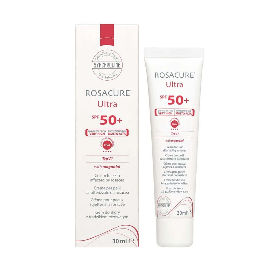 Synchroline Rosacure Ultra, crema viso con protezione SPF 50+, 2x30 ml