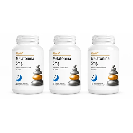 Melatonina, 5 mg, 3x30 cápsulas vegetales, Alevia