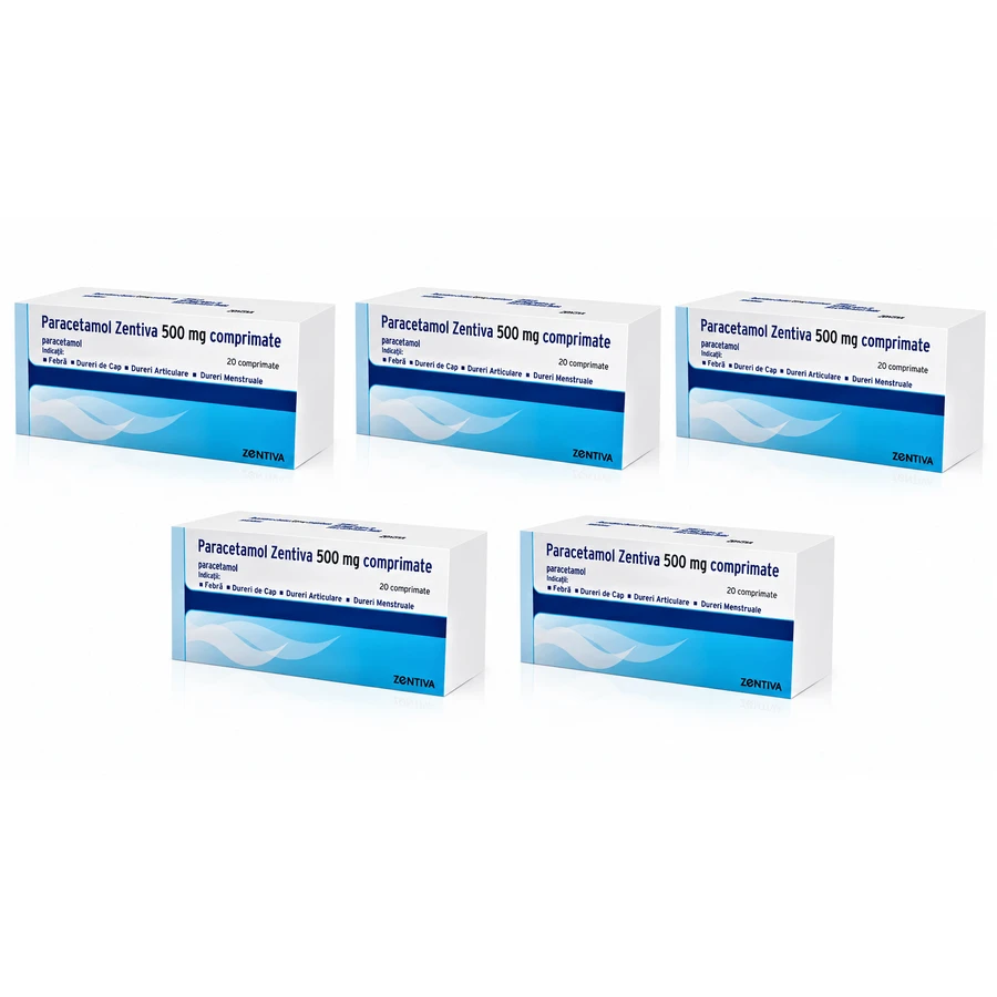 Paracetamol 500 mg, 5x20 comprimate, Zentiva