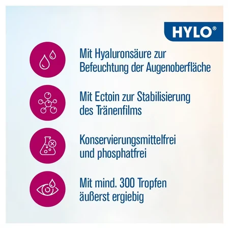 Gotas oftálmicas HYLO DUAL INTENSE, 6 x 10 ml