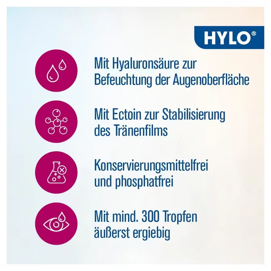 Gotas oftálmicas HYLO DUAL INTENSE, 6 x 10 ml