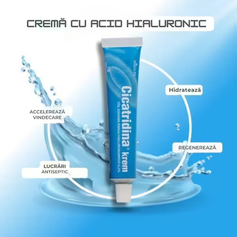 Crema alla cicatridina, sale sodico dell'acido ialuronico, 2x60 g, Miralex