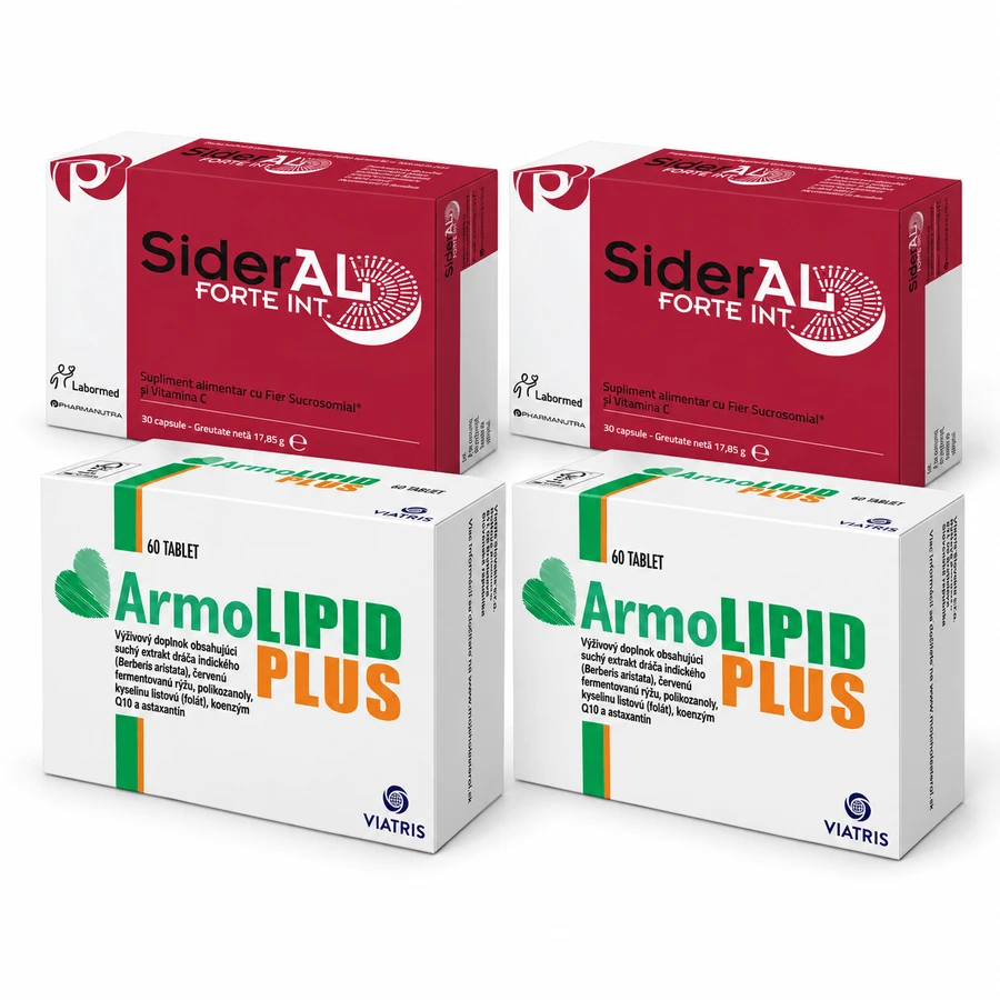 Set SiderAL Forte, 60 cápsulas + ArmoLIPID PLUS, 120 comprimidos