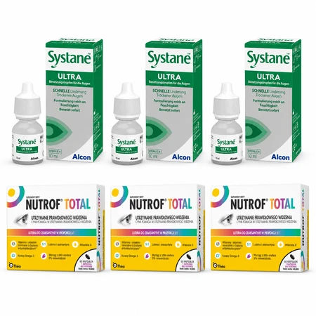 Coffret Nutrof Total, 180 gélules + Systane Ultra 30 ml
