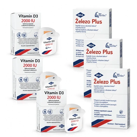 Vitamina D3 90 buc+ Iron Plus 60 capsule, IBSA
