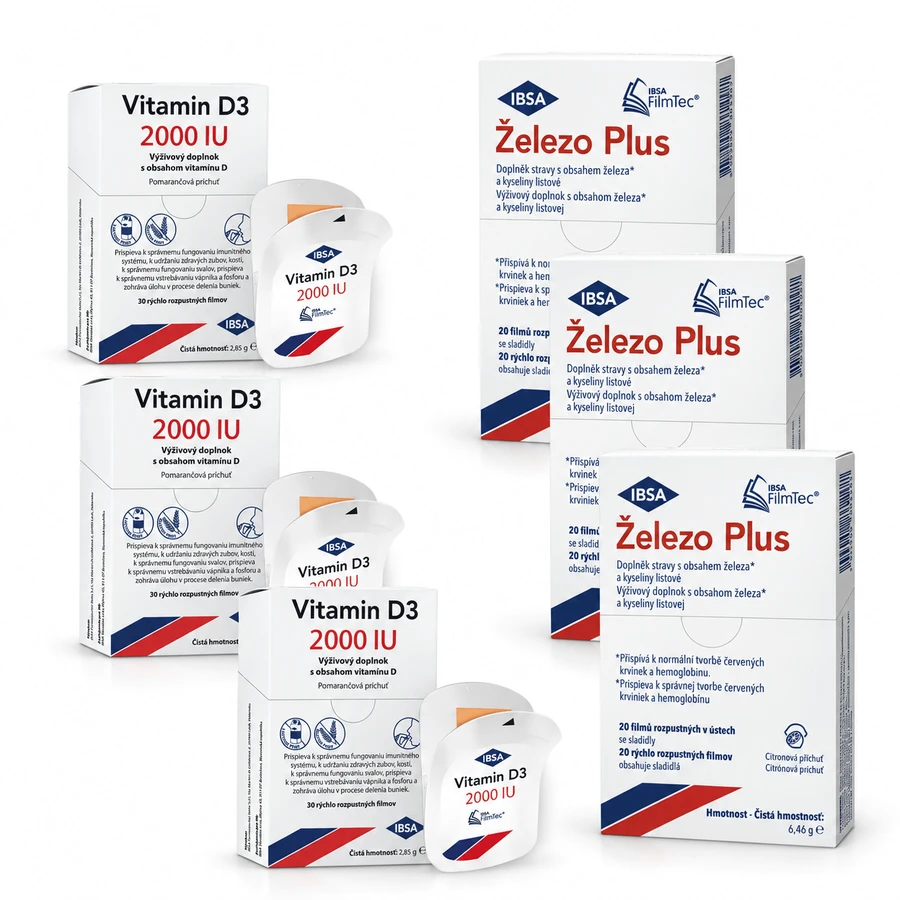 Vitamina D3 90 buc+ Iron Plus 60 capsule, IBSA
