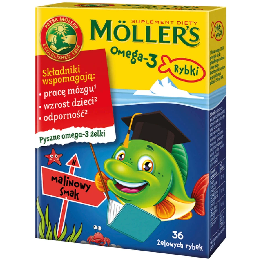 Möller's 4x36 Gummy Fish met omega-3, diverse smaken
