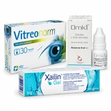 Vitreonorm, 30 gélules + OMK1 10 ml + gel lubrifiant Xailin, 10 ml