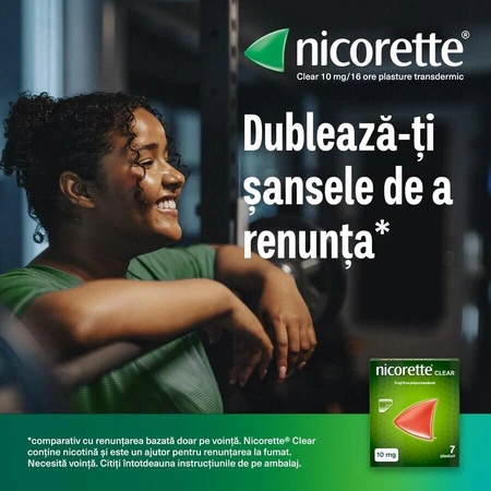 Nicorette Clear 10 mg, 4 x 7 pleisters, McNeil