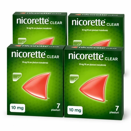 Nicorette Clear 10 mg, 4 x 7 pleisters, McNeil