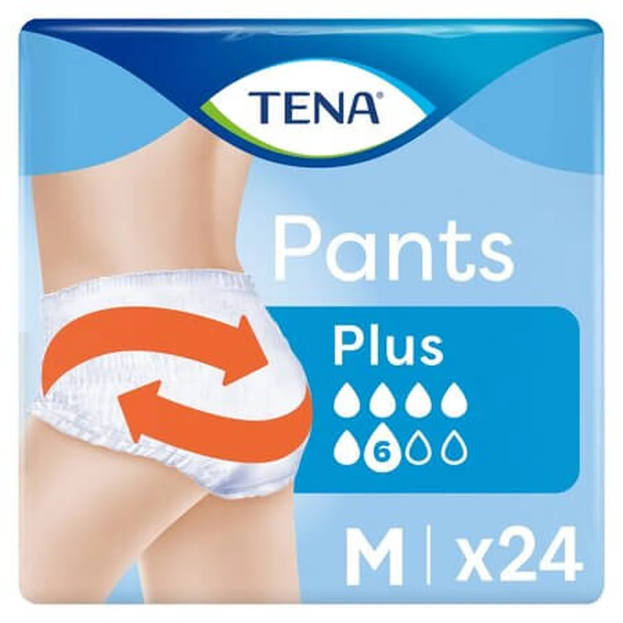 Pieluchy typu „Pants Plus” dla dorosłych, rozmiar M, opakowanie 24 sztuki, Tena: ceny i cechy