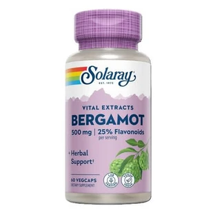 Extrait de bergamote Solaray, 500 mg, 60 gélules végétariennes, Secom