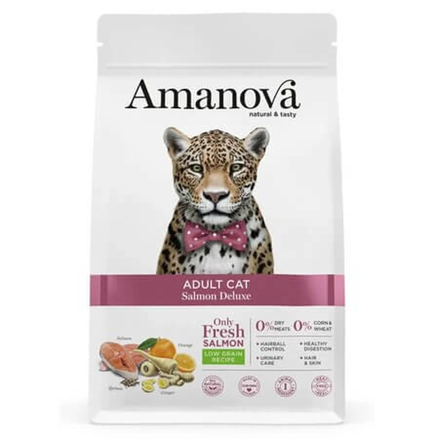 Trockenfutter für ausgewachsene Katzen mit Lachs, 1,5 kg, Amanova