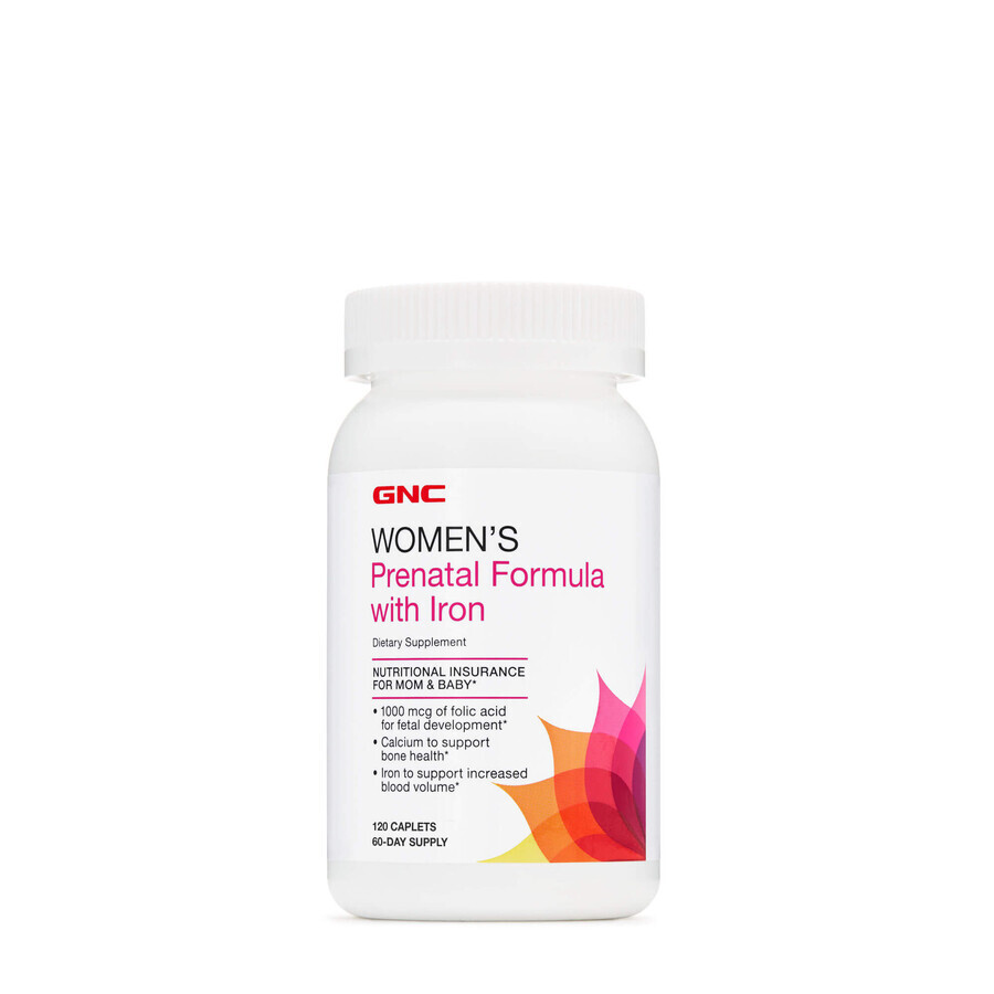 Gnc Women's Prenatal Formula With Iron, Prenatal Formula With Iron, 120 Tb