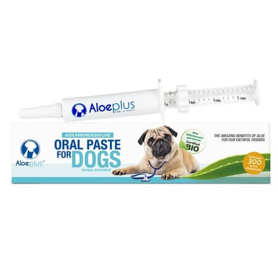 Pasta orale per sostenere le funzioni fisiologiche nei cani, 15 ml, Aloeplus