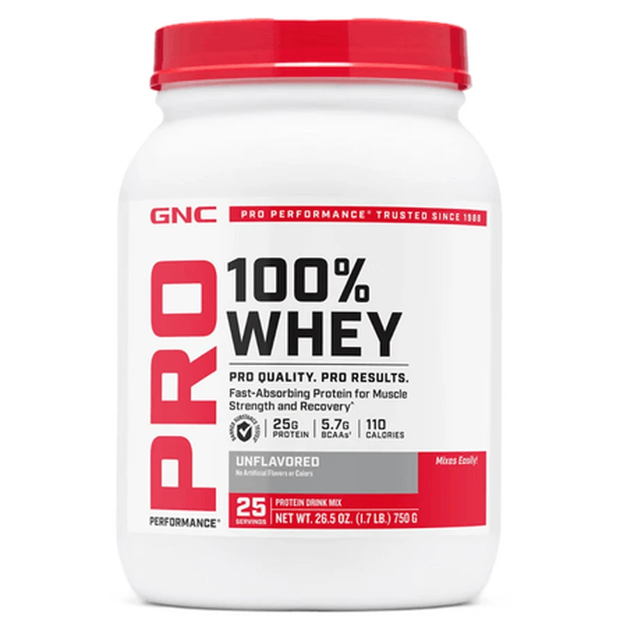 Pro Performance Whey-eiwitpoeder zonder smaak, 750 g, GNC