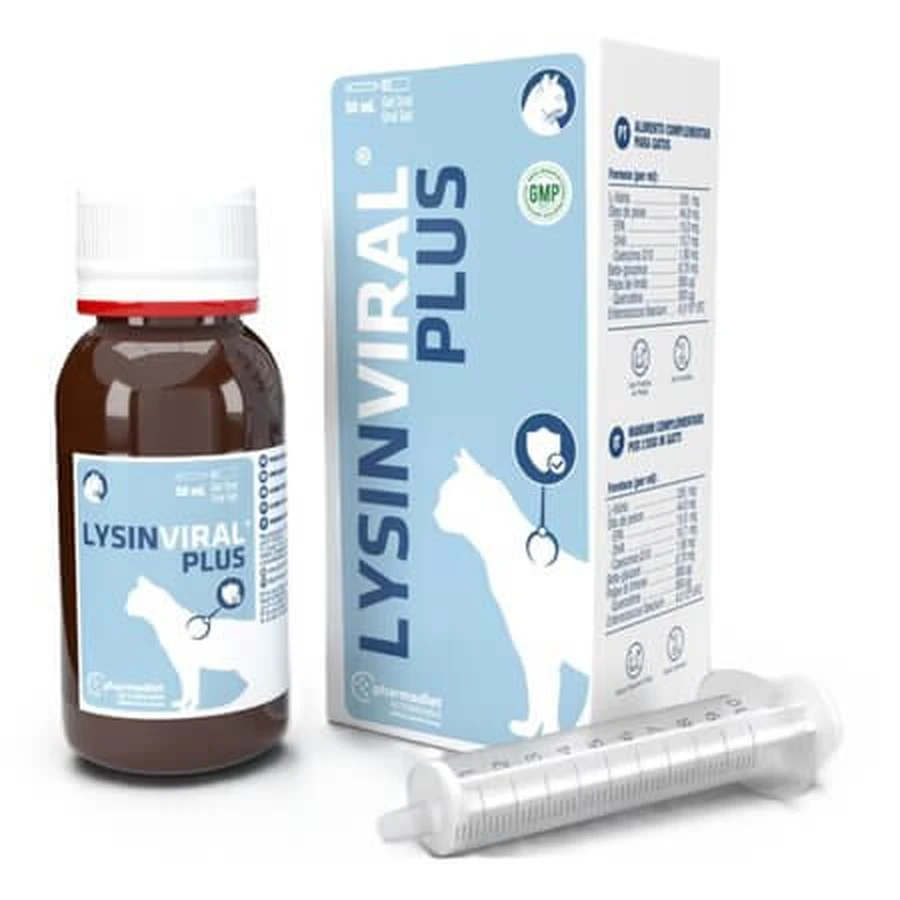 Lysinviral Plus, complemento alimenticio para gatos, 50 ml, Pharmadiet