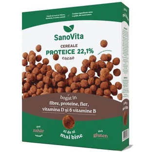 Cereales proteicos con cacao, 250 g, Sanovita