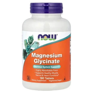 Magnesiumglycinaat, 180 tabletten, Now Foods