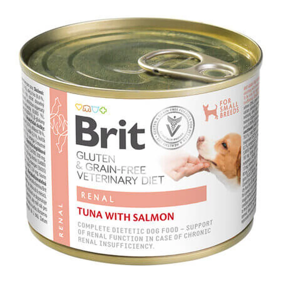 Comida húmeda para perros con atún y salmón, 200 g, Brit