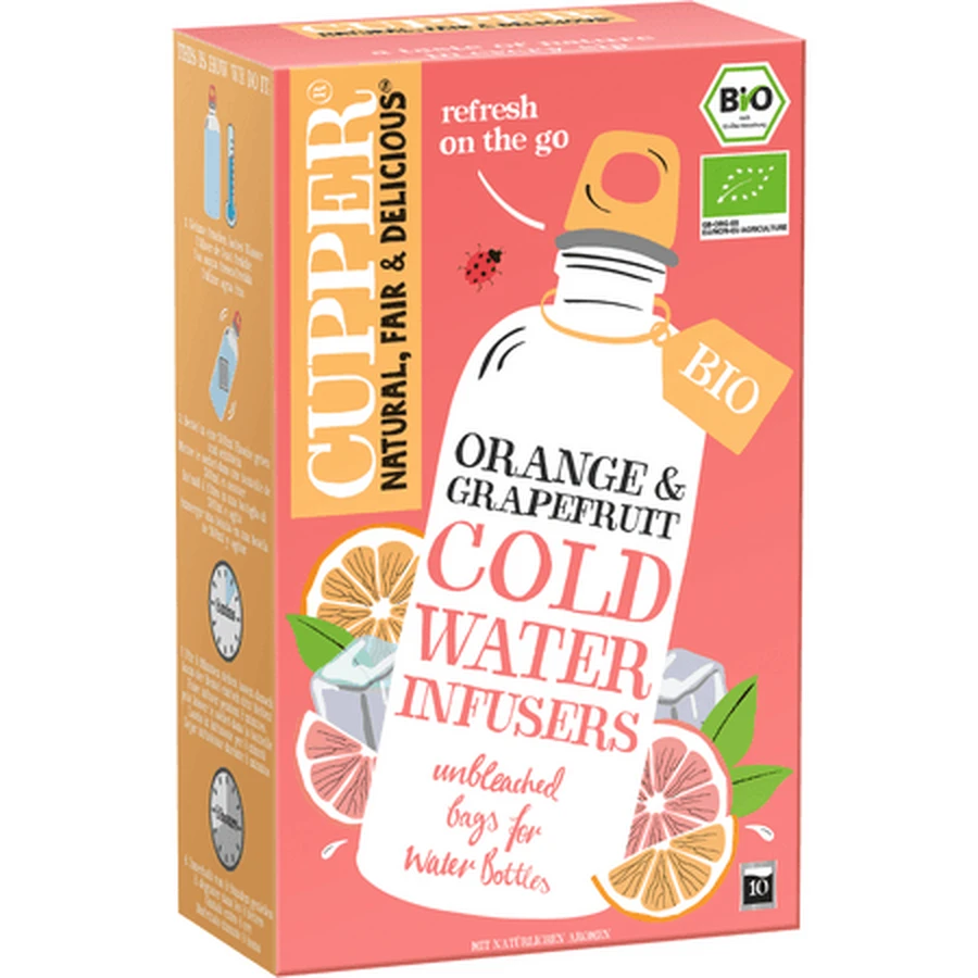 Tè freddo al rooibos agli aromi di arancia e pompelmo, 10 bustine, Cupper
