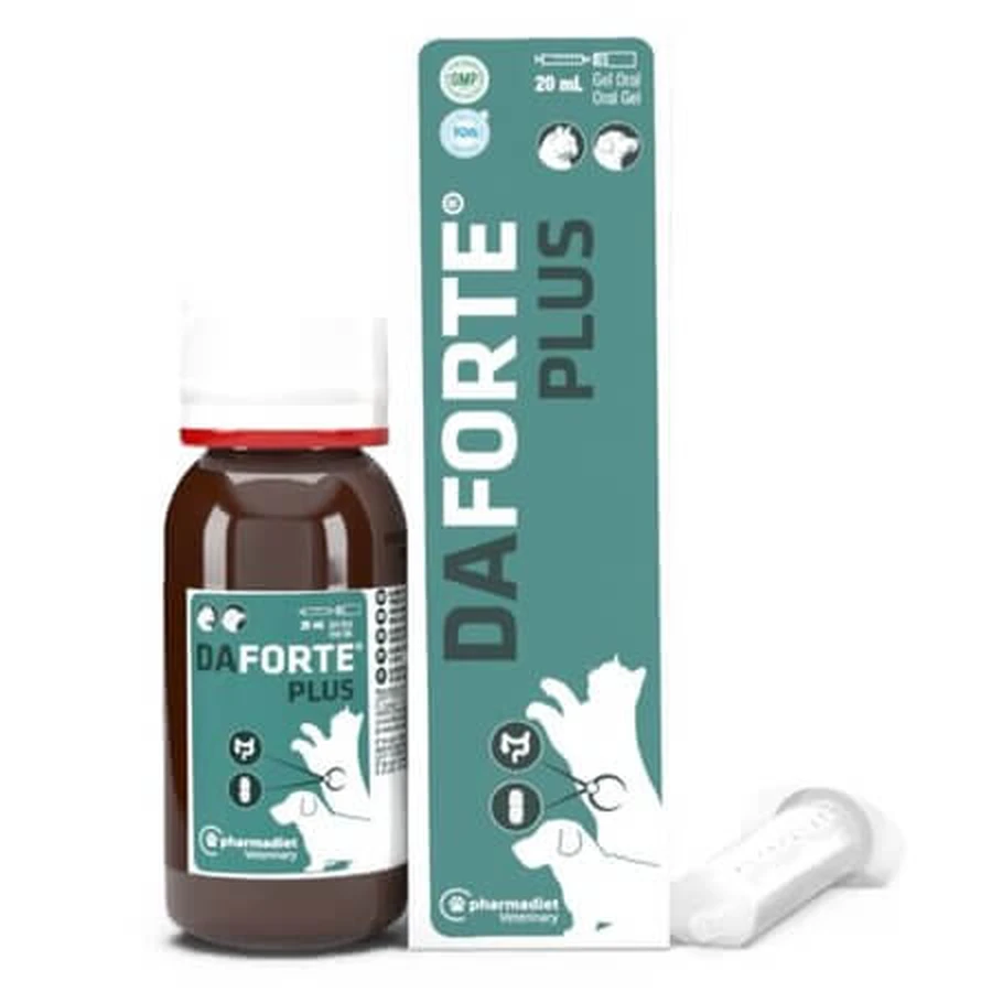 Daforte Plus Gel, complemento alimenticio para perros y gatos, 20 ml, Pharmadiet
