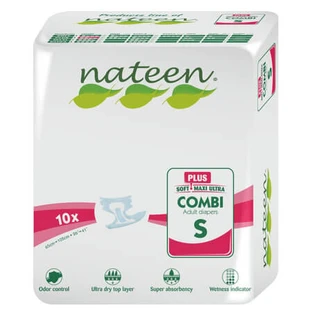 Combi Plus Line Adult Diapers, Size S, 10 pieces, Nateen