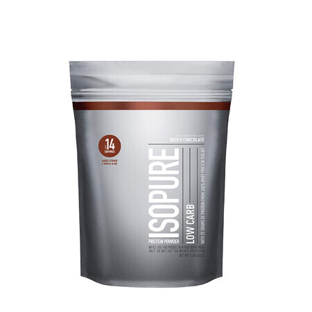 Isopure koolhydraatarm eiwitpoeder, geïsoleerd wei-eiwit, chocoladesmaak, 454 G