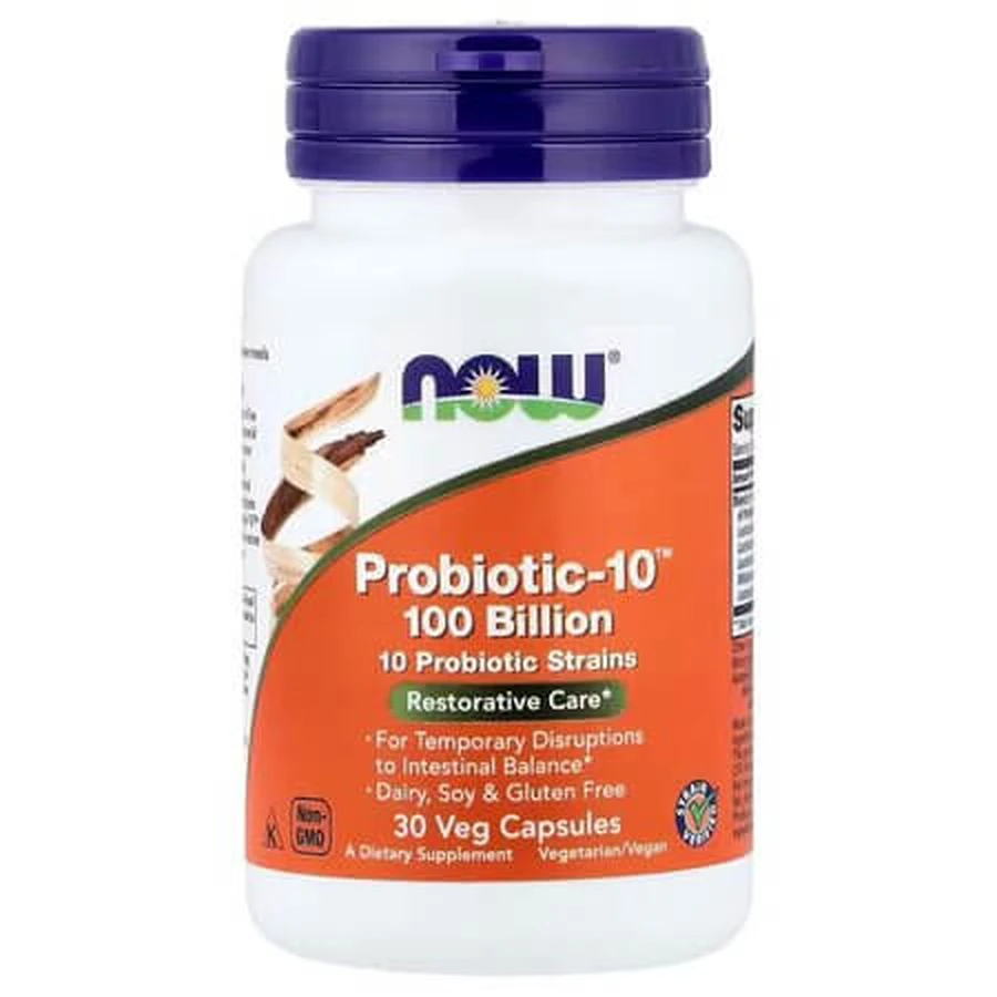 Probiotic-10, 30 kapsułek wegetariańskich, Now Foods: ceny i cechy