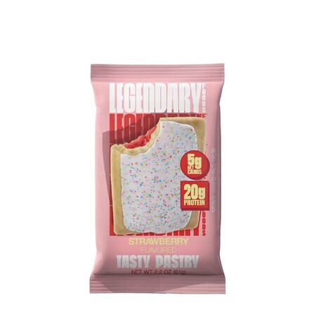 Legendary Foods Tasty Pastry Cake Style, Pastel de proteínas con sabor a fresa, 61 G