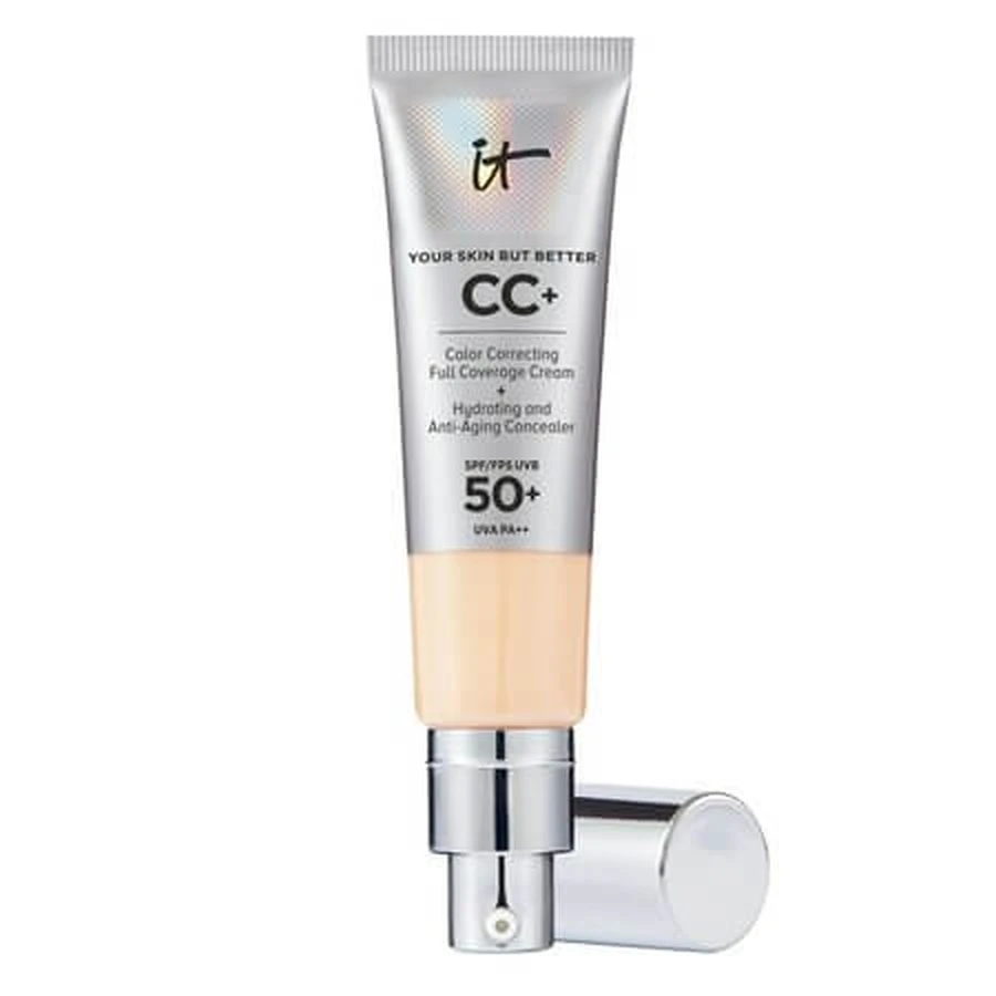 Crema correctora con color Light CC+ de cobertura total y SPF 50+, 32 ml, It Cosmetics