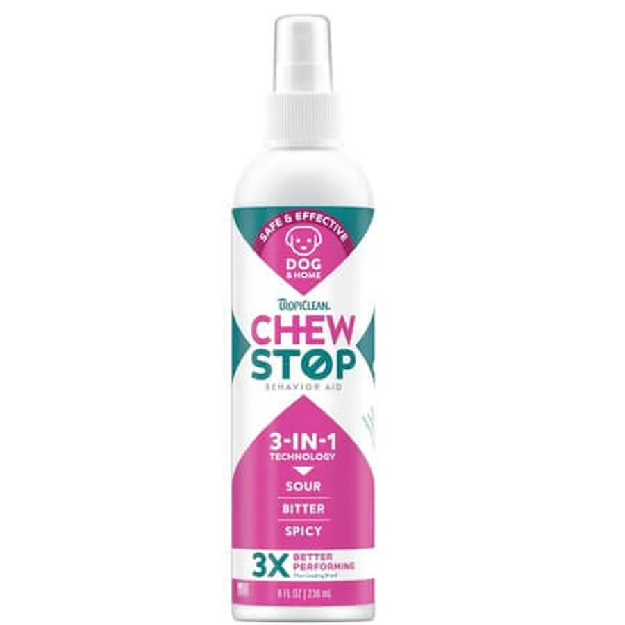Spray anti-mordeduras Chew Stop para perros, 236 ml, Tropiclean