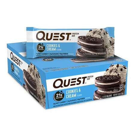 Quest Protein Bar, Baton Proteic, Cu Aroma De Biscuiti Si Frisca, 60g